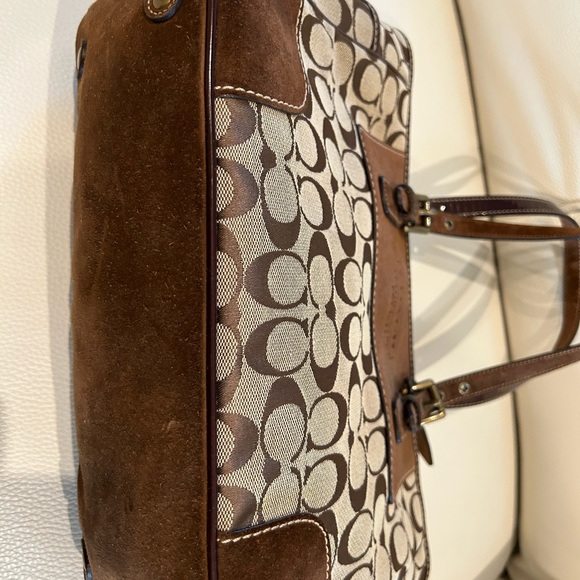 Vintage COACH G04Q-1443 TAN LEATHER SUEDE Signature C TOTE BAG - Picture 13 of 13